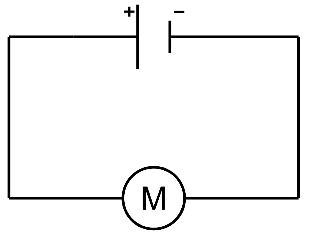 Schéma circuit en série avec pile et moteur