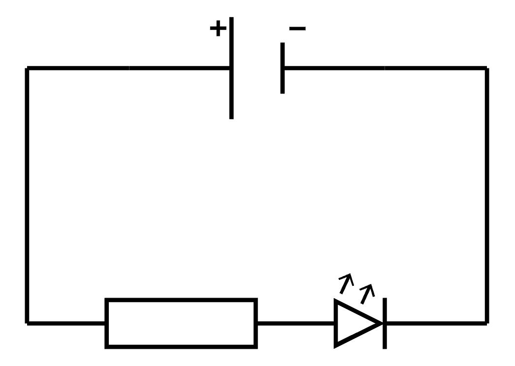 Schéma circuit en série avec diode et résistance